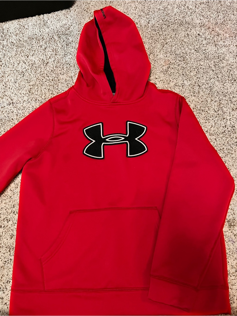 Under Armour Red Hoodie with Black Logo for Kids